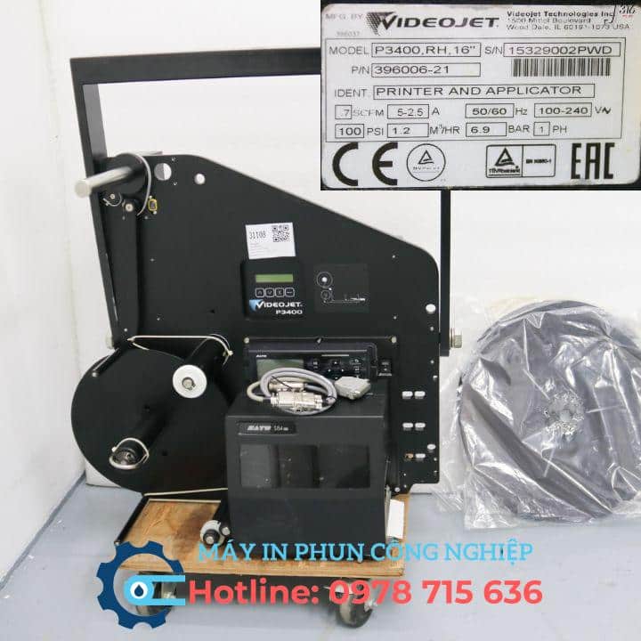 Máy in tem và dán nhãn Videojet P3400 3 Máy in tem dán nhãn Videojet P3400